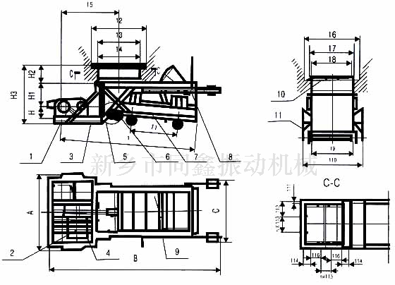 往復(fù)式給料機(jī)外形示意圖-新鄉(xiāng)市同鑫振動(dòng)機(jī)械